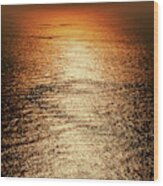 Golden Sea In Alanya Wood Print