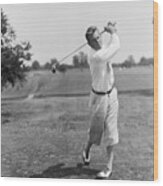 Golfer Roland Hancock Wood Print