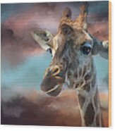 Good Night Giraffe Wood Print