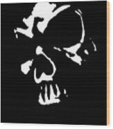 Goth Dark Skull Graphic Wood Print