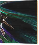 Graceful Dancer In Swirl Of Colored Wood Print