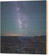 Grand Canyon And Milky Way Wood Print