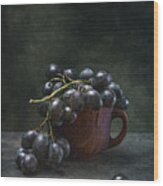 Grapes In A Cup Wood Print