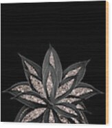 Gray Black Agave With Rose Gold Glitter #1 #shiny #tropical #decor #art Wood Print