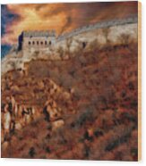 Great Clouds Over The Great Wall China Wood Print