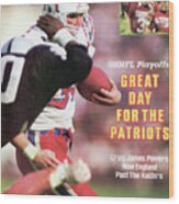 Great Day For The Patriots 1986 Nfl Playoffs Sports Illustrated Cover Wood Print