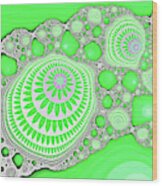 Great Fractal Mountain Green Fine Art Wood Print