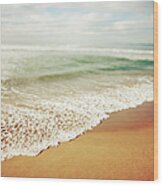 Guadalupe Tilt Shifted Beach Wood Print