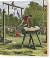 Gymnastics, 19th Century Wood Print
