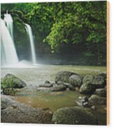 Haewsuwat Waterfall In Thailand Wood Print