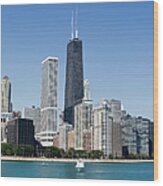 Hancock Building And Chicago Lakeshore Wood Print