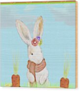 Happy Easter Bunny Iv Wood Print