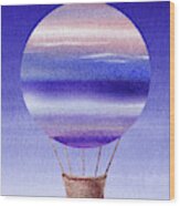 Happy Hot Air Balloon Watercolor Xxiv Wood Print