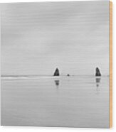 Haystack Rock Wood Print