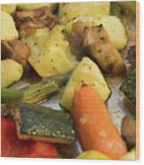 Healthy Roasted Vegetables Wood Print