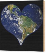 Heart Earth Love Wood Print