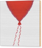Heart-shaped Balloon Wood Print