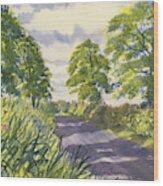 Hedgerows On Rudston Road Wood Print