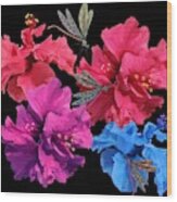 Hibiscus Dragonfly Wood Print
