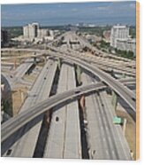 High Five Interchange, Dallas, Texas Wood Print