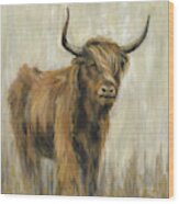 Highland Mountain Cow Wood Print