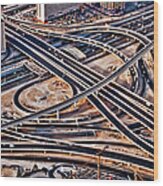 Highway Intersection Of Wood Print