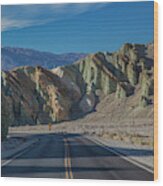 Highway  Into Death Valley Wood Print
