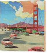 Highway Over The Golden Gate Bridge Wood Print