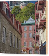 Historic Neighborhood Of Lower Town In Old Quebec Wood Print