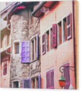 Historic Streets Of Annecy France Wood Print