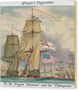 Hmfrigate Shannon And The Chesapeake Wood Print