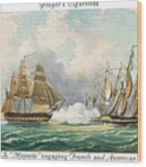 Hms Majestic Engaging French Wood Print