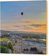 Hot Air Ballon Sunset Wood Print