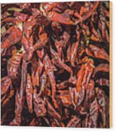 Hot Spicy Peppers Wood Print