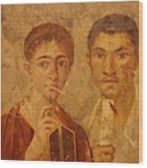 Husband And Wife Portrait From Pompeii Wood Print