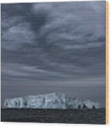 Iceberg And Clouds Wood Print