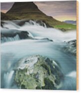 Iceland, West Iceland, Vesturland, Kirkjufell Mountain Wood Print