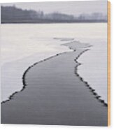Icy Battle - Last Remnant Of Unfrozen Yahara River In Stoughton Wi Wood Print
