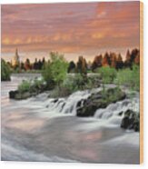 Idaho Falls Wood Print