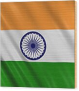 India Flag Wood Print