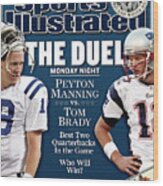 Indianapolis Colts Qb Peyton Manning And New England Sports Illustrated Cover Wood Print