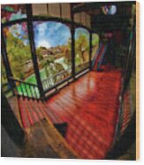 Inside And Out Dujiangyan Irrigation System Building Wood Print
