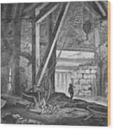 Interior Of A Smelting-house Wood Print