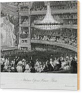 Interior Of The Theatre Italien Ovation Wood Print