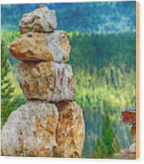 Inuksuk In Canada Wood Print