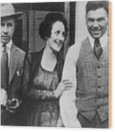 Jack Dempsey With Wife And Manager Wood Print