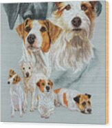 Jack Russell And Ghost Wood Print