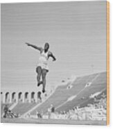 Jackie Robinson At A Track Meet Wood Print