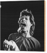 Jagger Onstage At Live Aid Wood Print