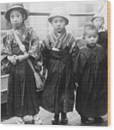 Japanese Immigrant Children Aboard Ship Wood Print